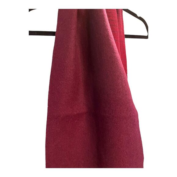 COMME CA ISM Muffler 12'x65' Scarf Fringed Wool Blend Burgundy Striped EUC Read - Picture 2 of 6